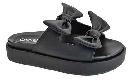 Corkys Black Lil Bit Knotty Sandal