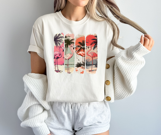 Beachside Flamingos