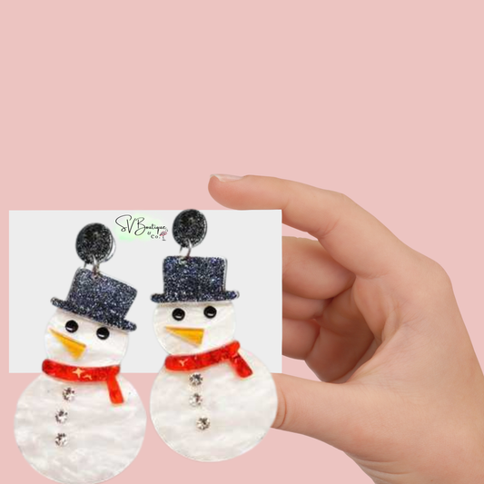 Frosty Fun Snowman Dangle Earrings