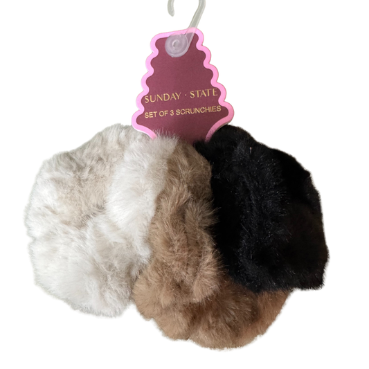 Faux Fur Scrunchie Set
