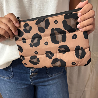 Leopard Print Puff Pouch