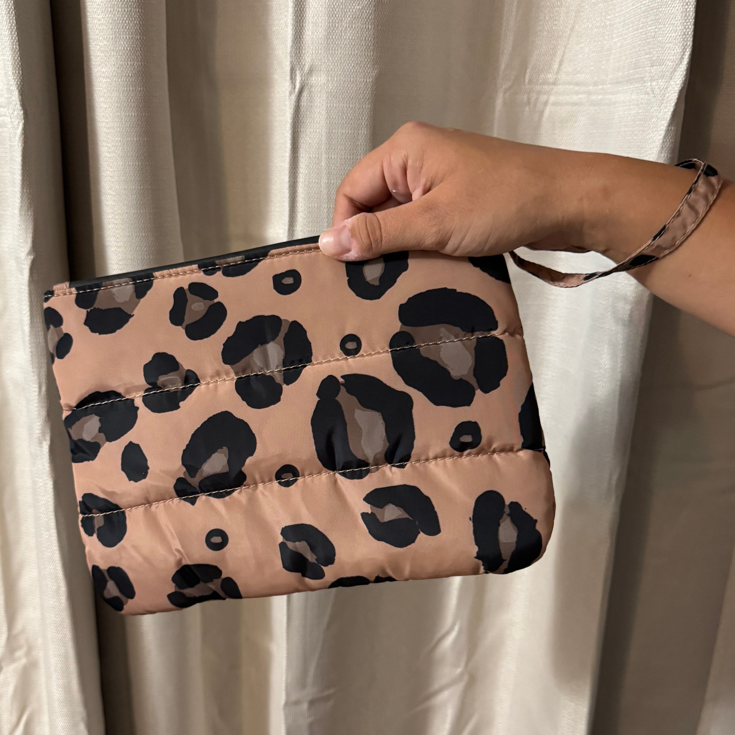 Leopard Print Puff Pouch