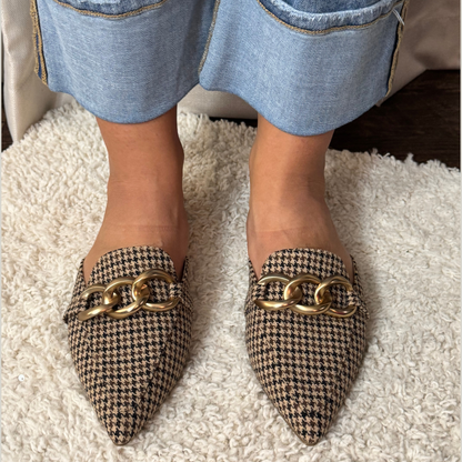 Corkys Playin For Keeps Houndstooth Slip On Mule