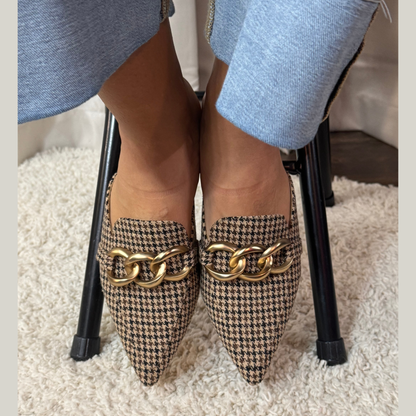 Corkys Playin For Keeps Houndstooth Slip On Mule