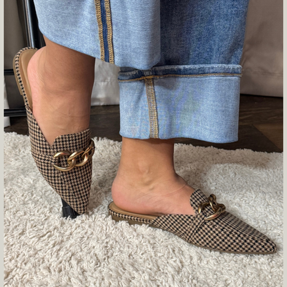 Corkys Playin For Keeps Houndstooth Slip On Mule