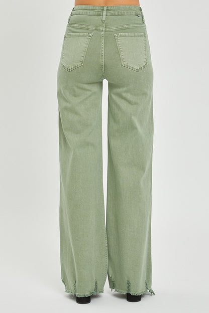 RISEN OLIVE HIGH RISE WIDE PANTS