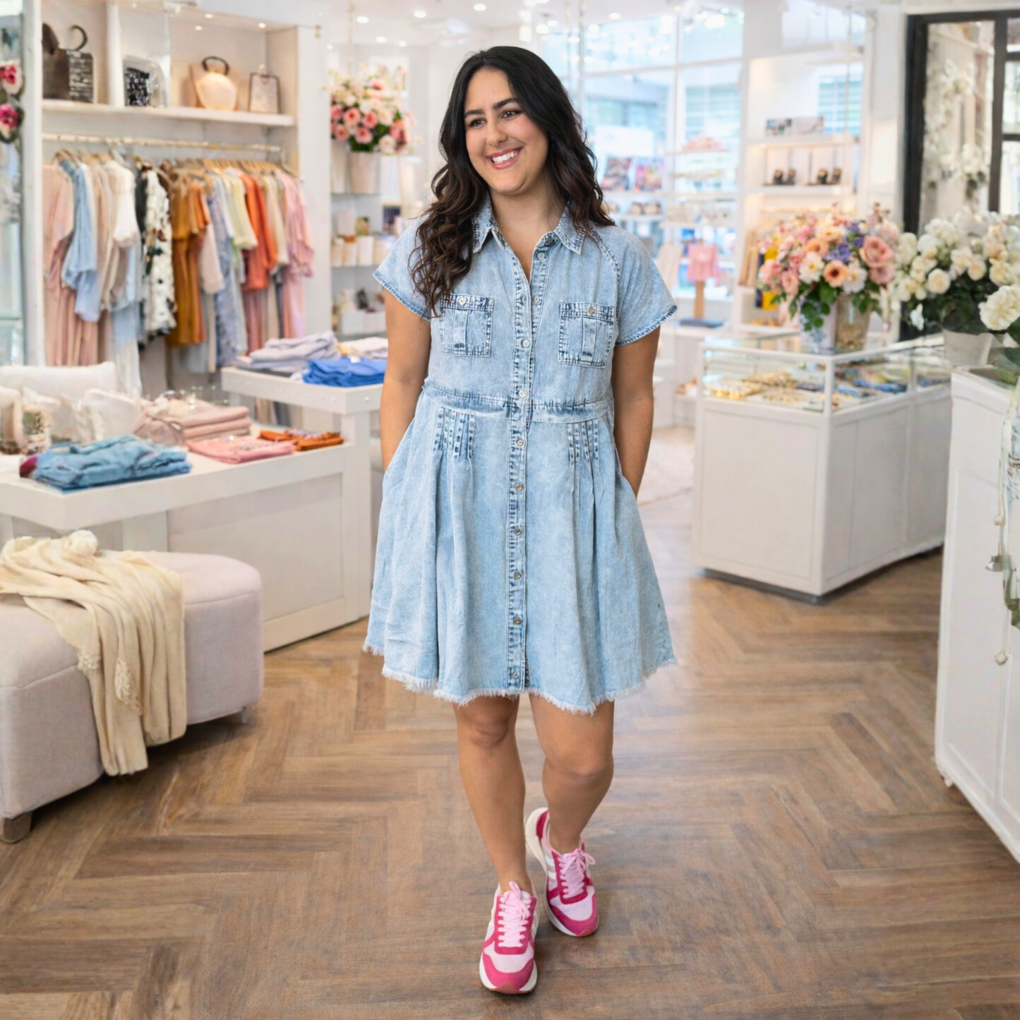 Pocket Full Of Denim Mini Dress - SV Boutique & Co.