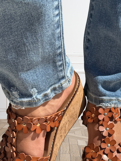 Judy Blue "Rebel" Hi-Waist Destroy & Back Hem Dart Slim Denim Jeans
