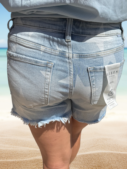 RISEN HIGH-RISE STAR PRINT SHORTS