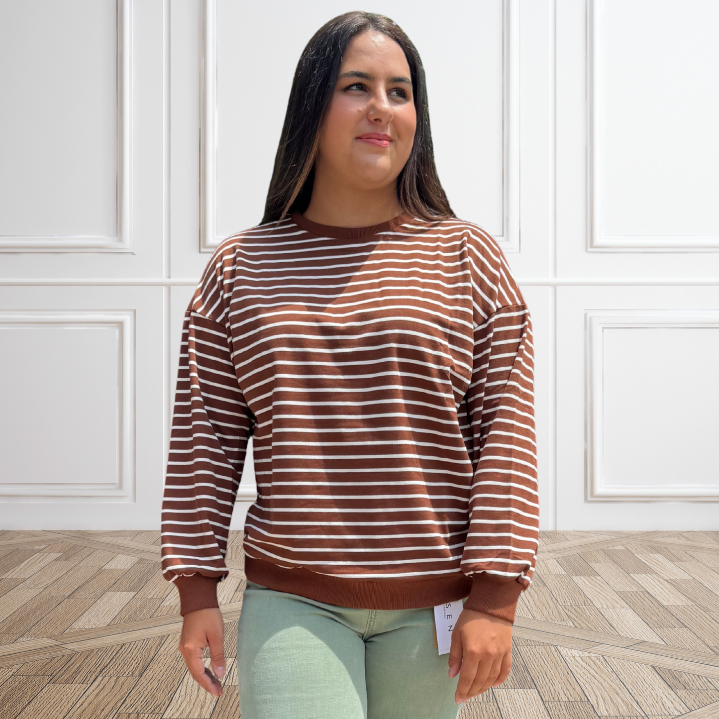 Mocha Moves Stripe Sweatshirt