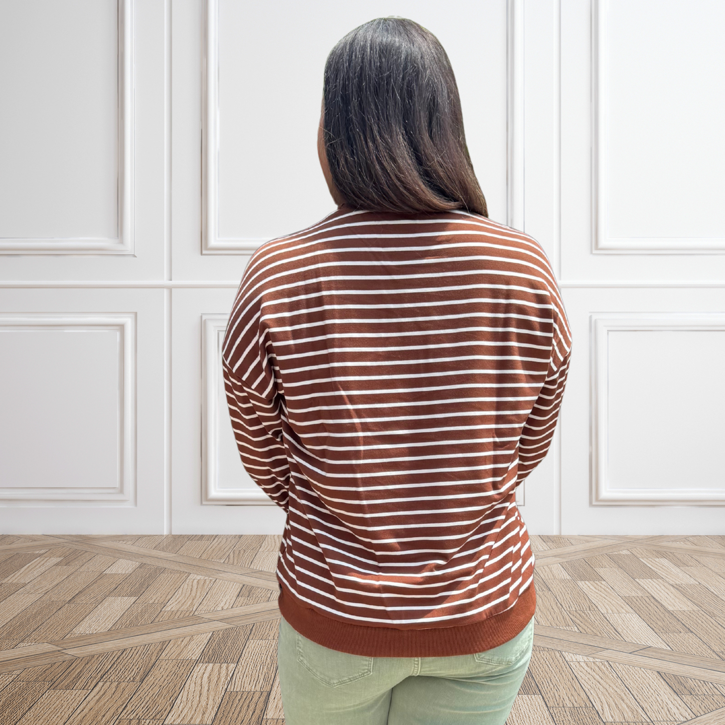 Mocha Moves Stripe Sweatshirt