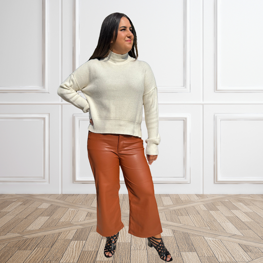 Judy Blue Camel Faux Leather Tummy Control Pants