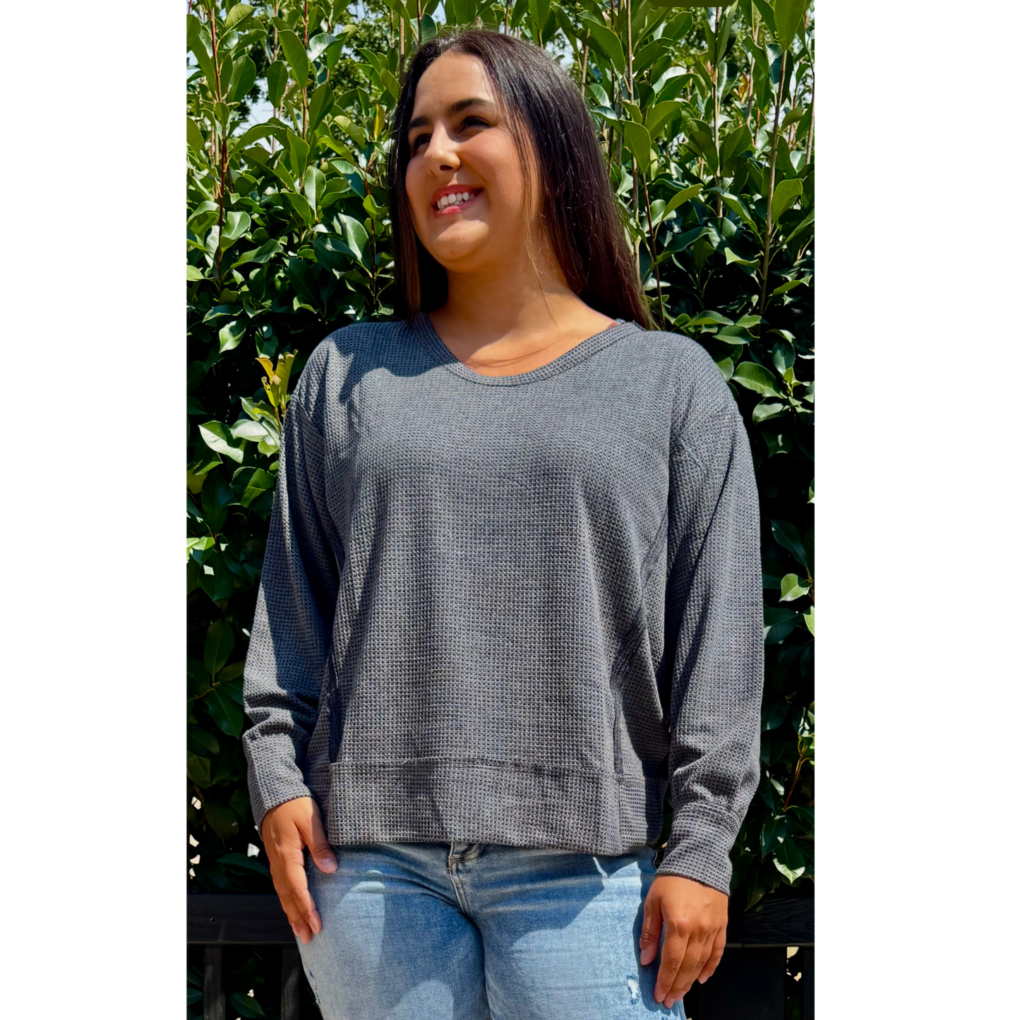 Long Sleeve Black Cozy Two Toned Thermal Andree By Unit