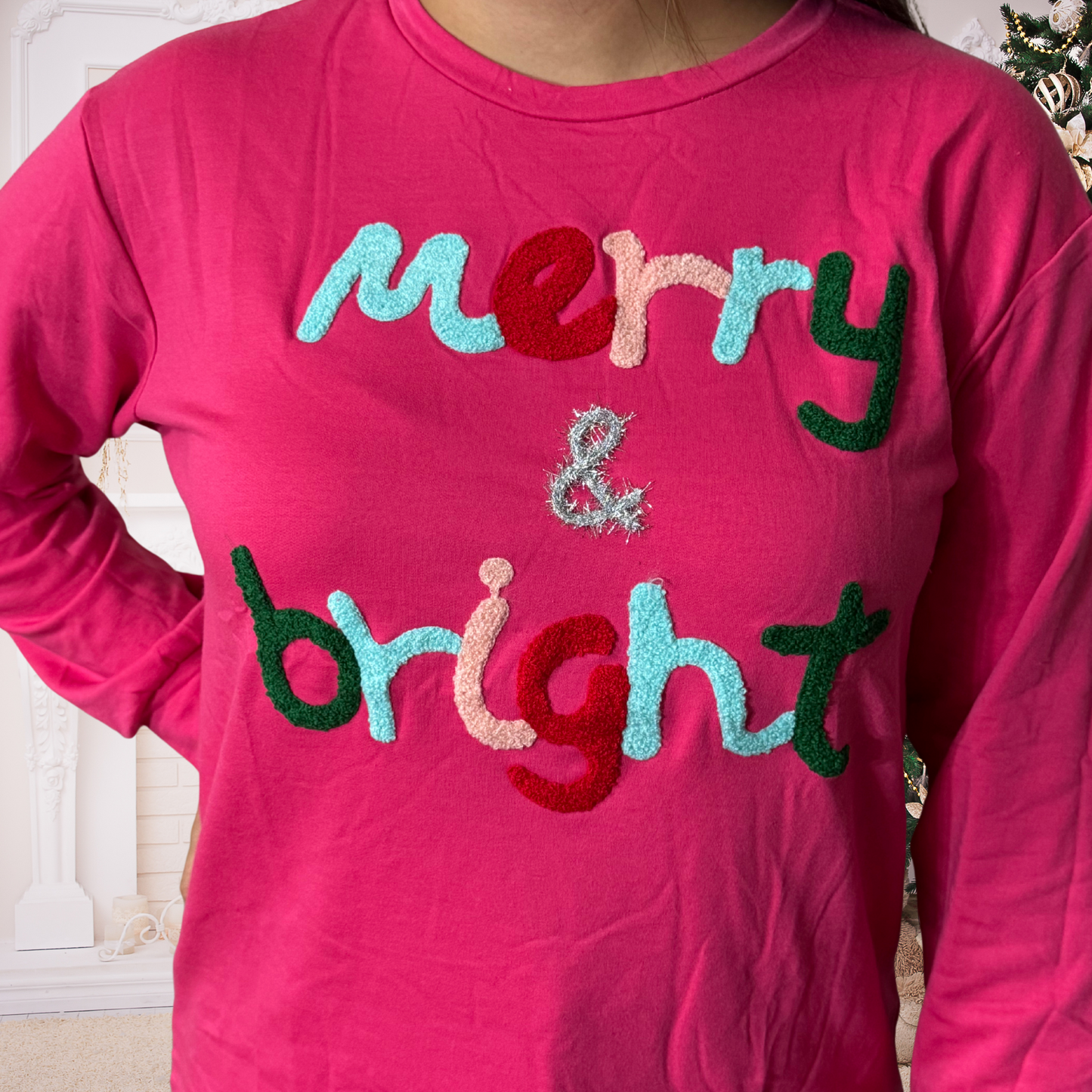 Merry & Bright Hot Pink Pullover