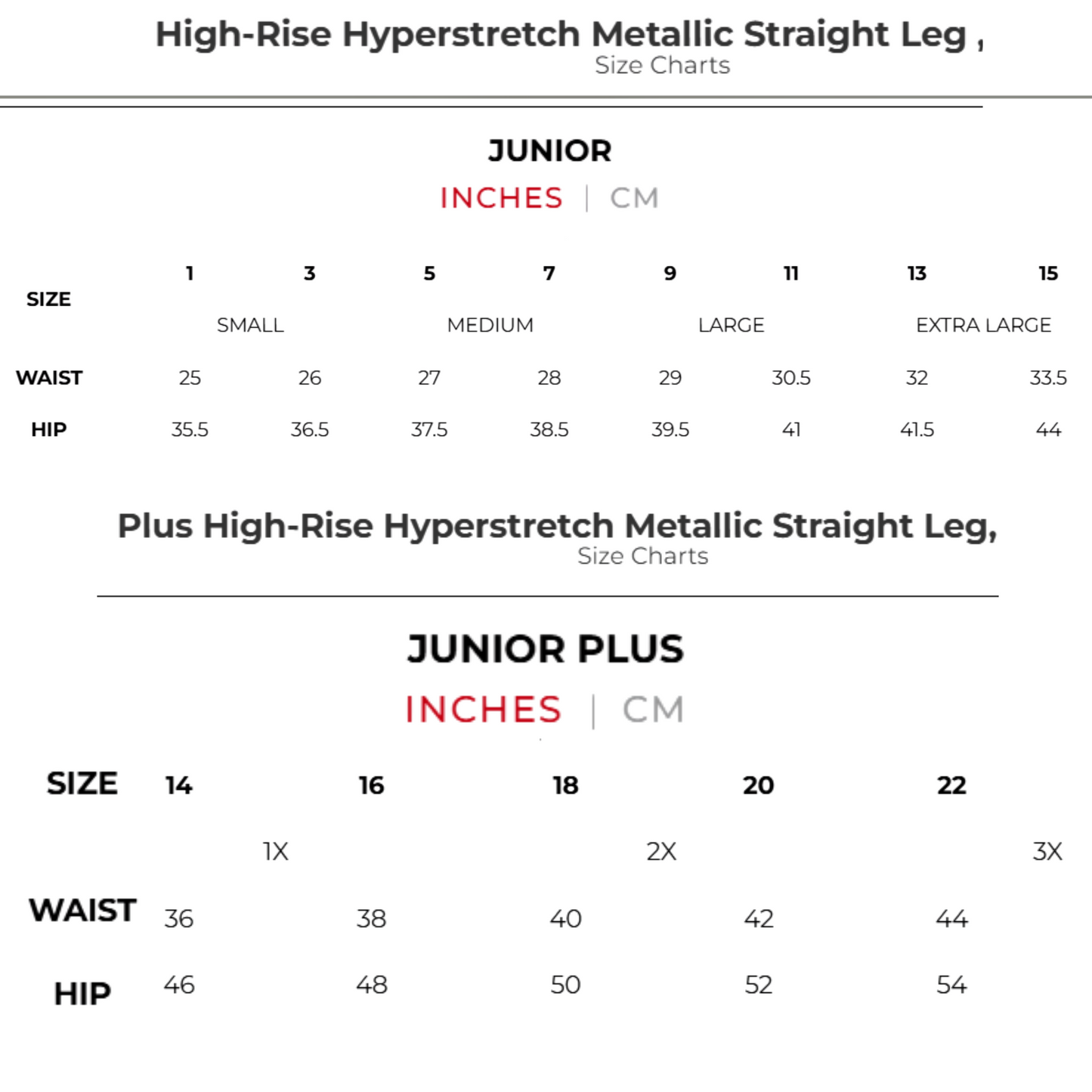 Metallic High Rise Hyperstretch Straight Leg