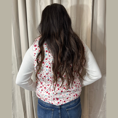 Floral Reversible Puffer Vest