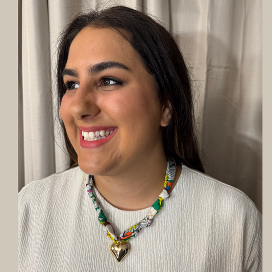 Tropical Heart Scarf Necklace