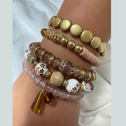 Boho Stackable Bracelets Coffee