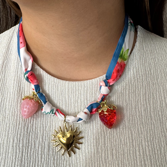 Berry Sunshine Scarf Necklace