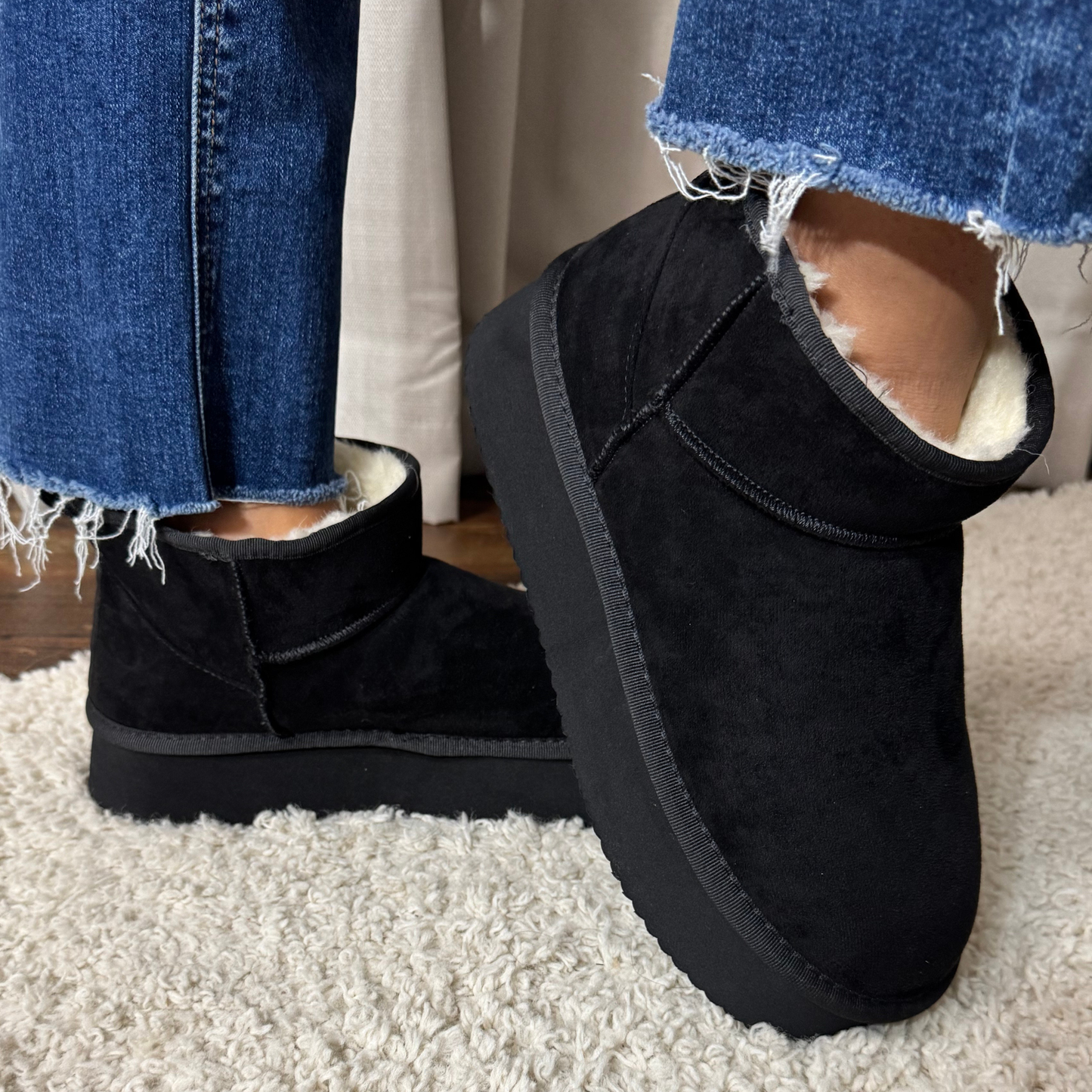 Corkys Room Service Black Faux Suede Bootie