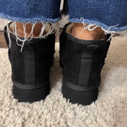 Corkys Room Service Black Faux Suede Bootie