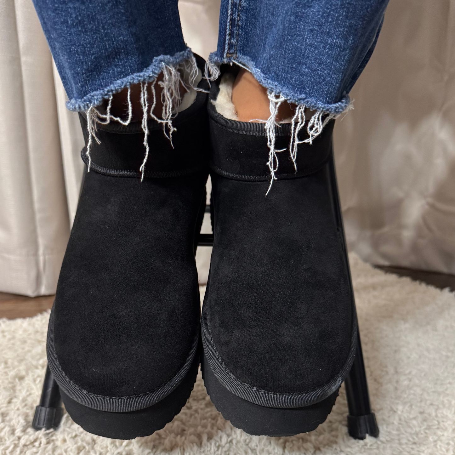 Corkys Room Service Black Faux Suede Bootie
