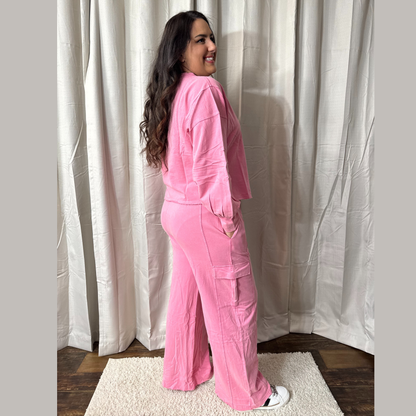 Washed Berry Oversized Sweatshirt And Sweatpants