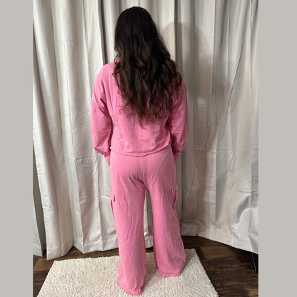 Washed Berry Oversized Sweatshirt And Sweatpants