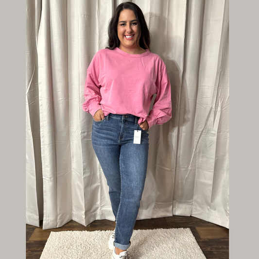 Judy Blue High Rise Bleach Splash Boyfriend