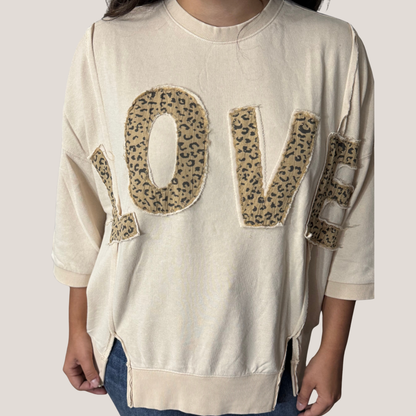 Leopard Love Oversized Patch Pullover