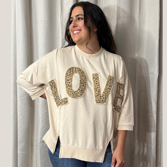 Leopard Love Oversized Patch Pullover