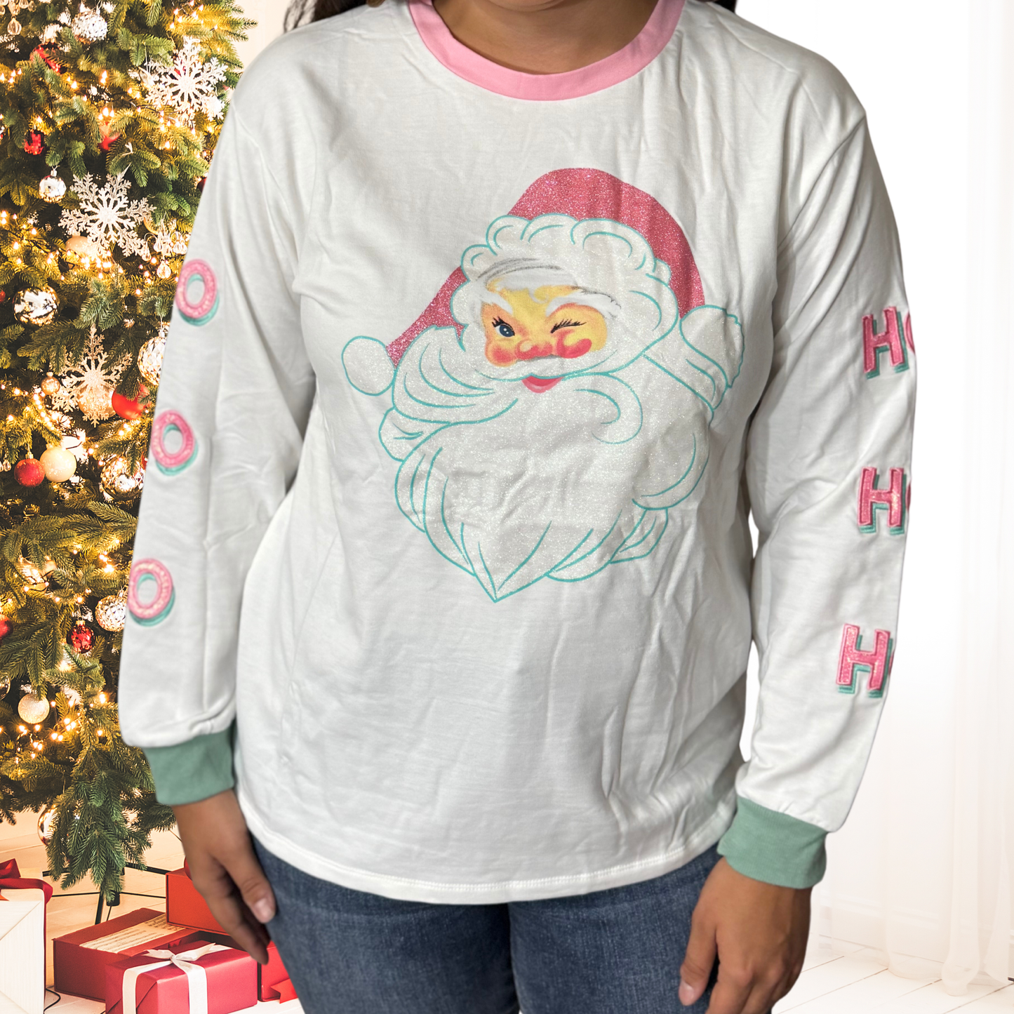 Santa Sparkle Ho Ho Ho Pullover by Grace & Emma