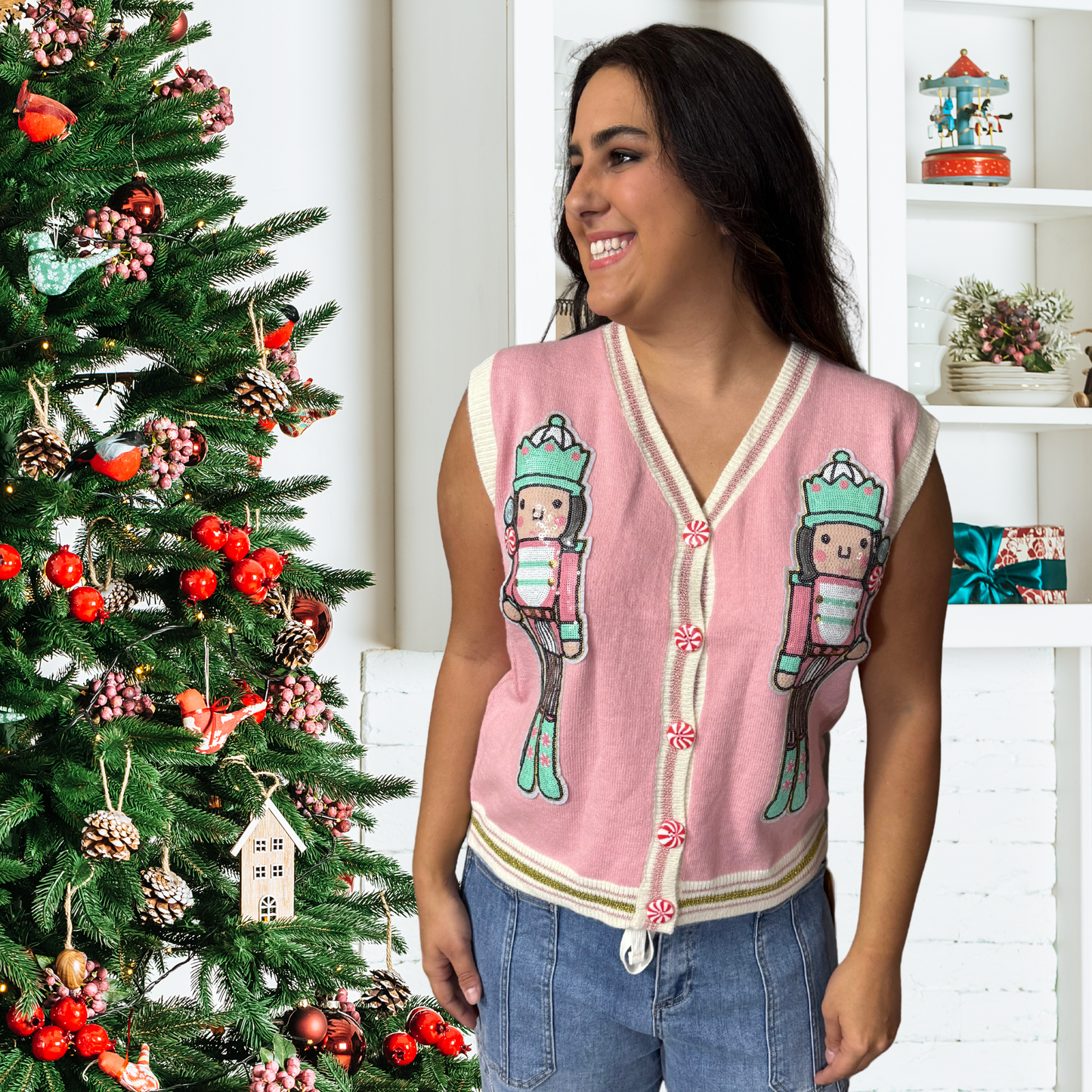 Sequin Nutcracker Sweater Vest by Emma & Grace