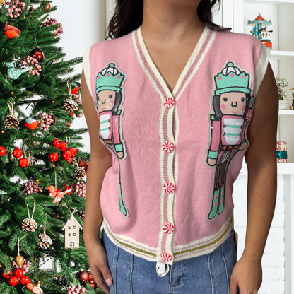 Sequin Nutcracker Sweater Vest by Emma & Grace