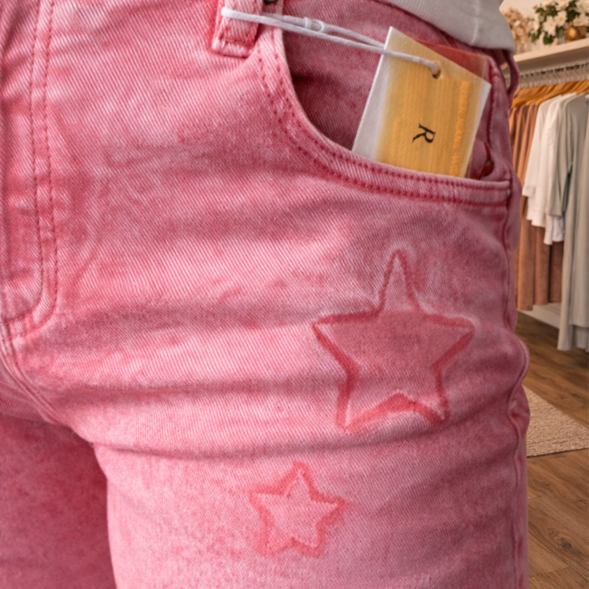 Star Struck Pink Acid Wash Boyfriend Jean - SV Boutique & Co.
