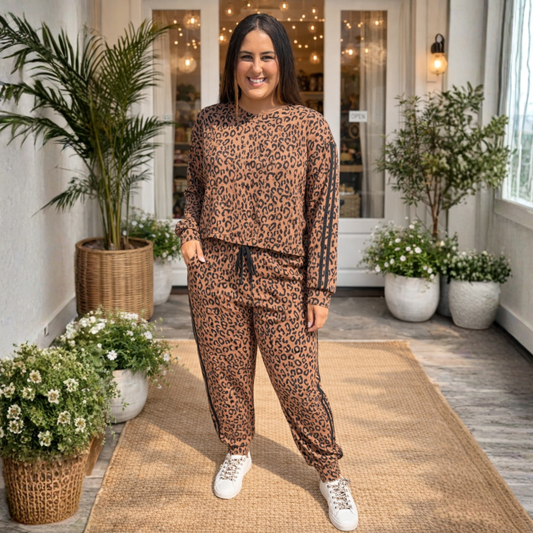 Leopard Luxe Knit Jogger Set from White Birch