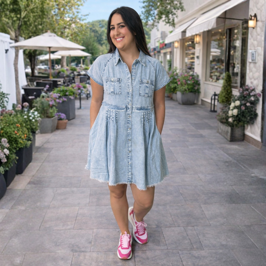 Pocket Full Of Denim Mini Dress