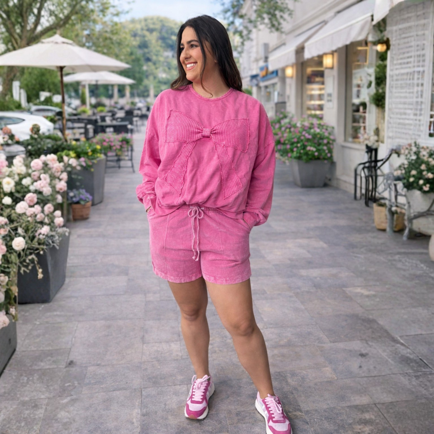 Just A Bow Thing Pullover -Hot Pink