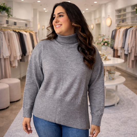 Charcoal Knit Sweater By White Birch - SV Boutique & Co.