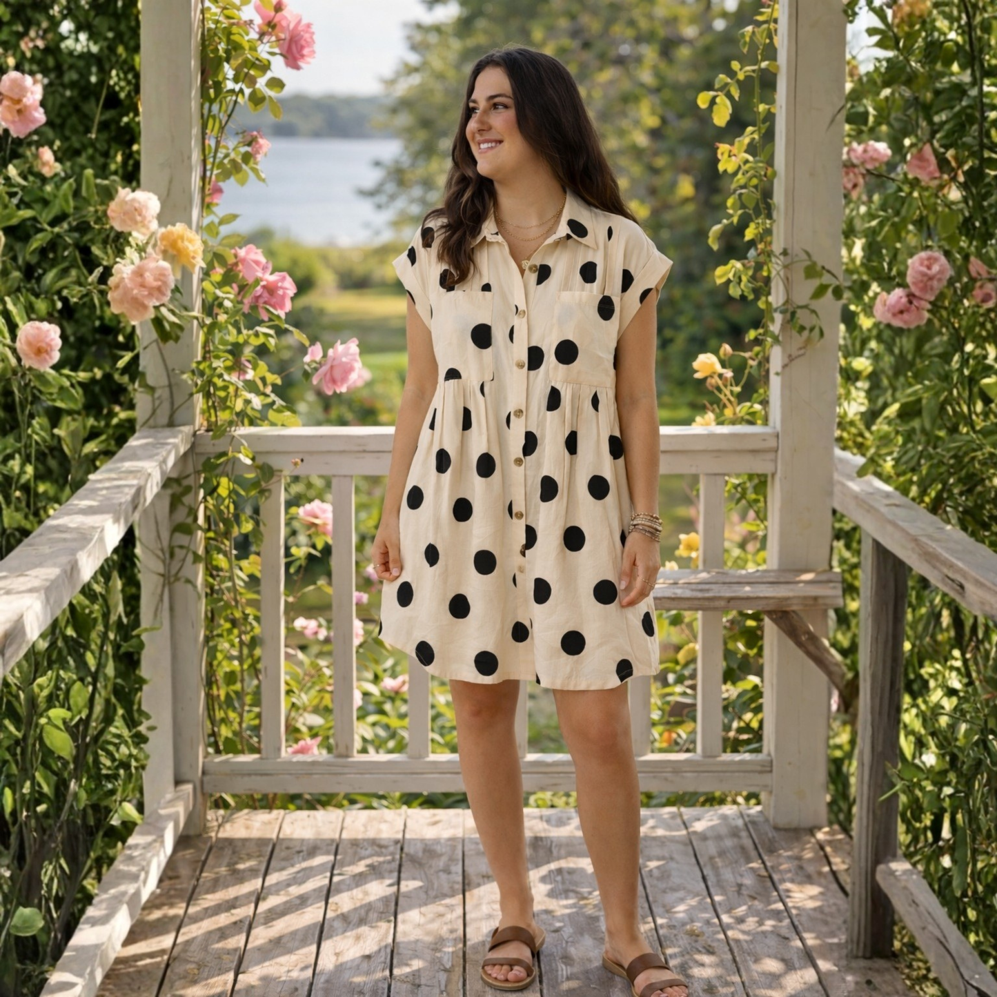 Polka Dot Button Down Dress - SV Boutique & Co.