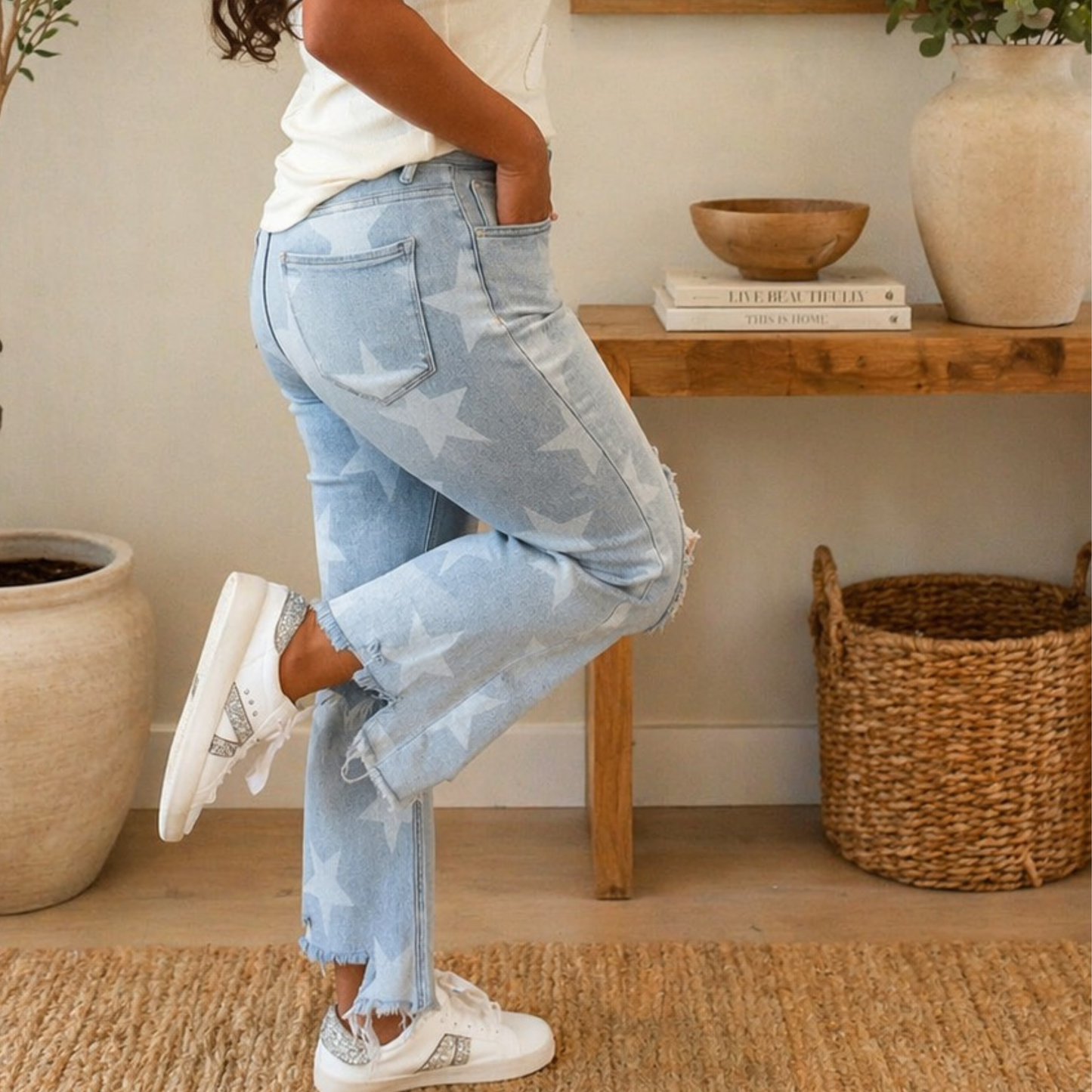 Risen Star Struck Straight Crop Jeans - SV Boutique & Co.