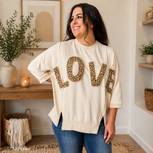 Love Leopard Oversized Pullover - SV Boutique & Co.