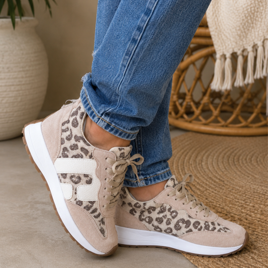 Corkys No Prob Tan Sparkle Leopard Sneaker