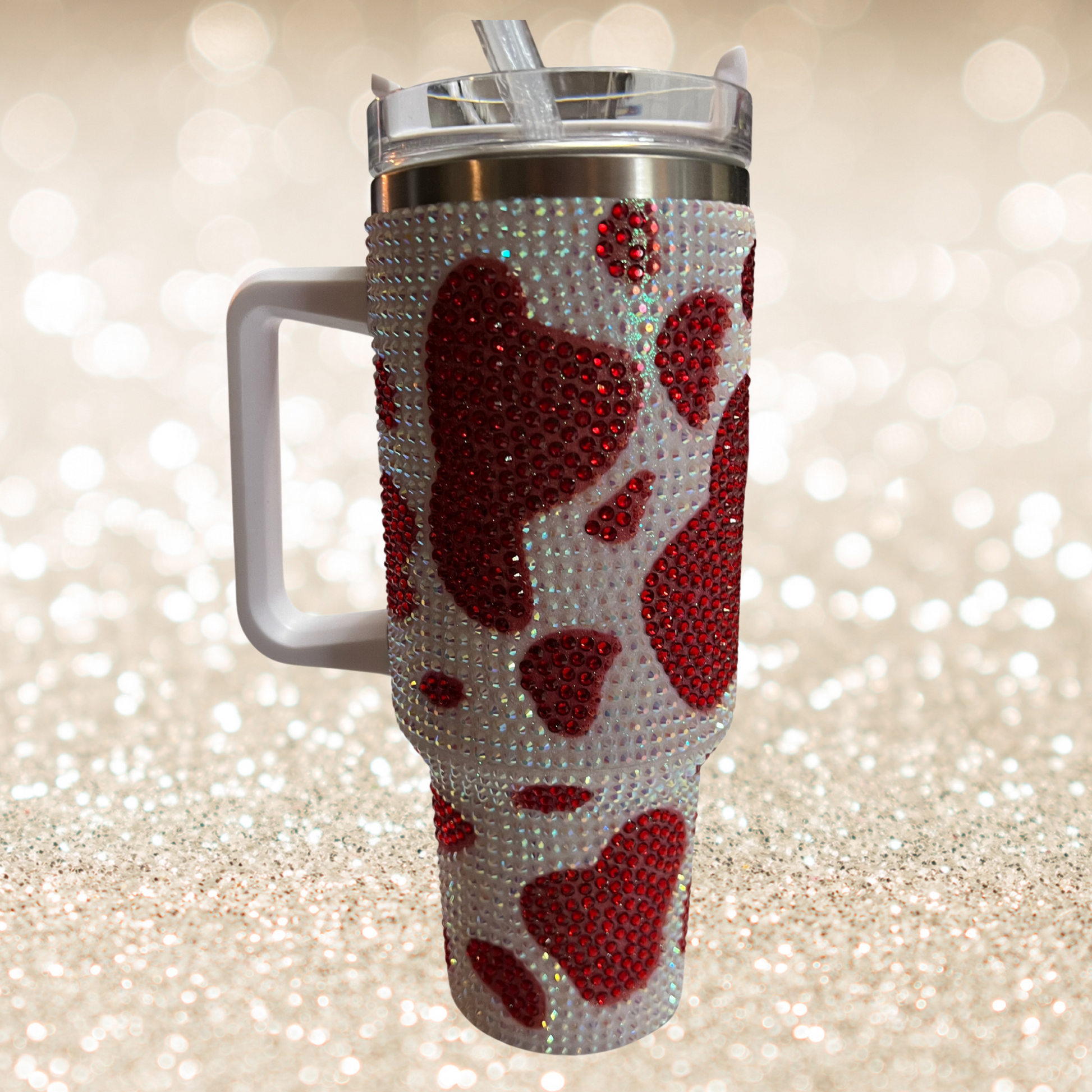 40oz Cow Print Rhinestone Tumblers - SV Boutique & Co.