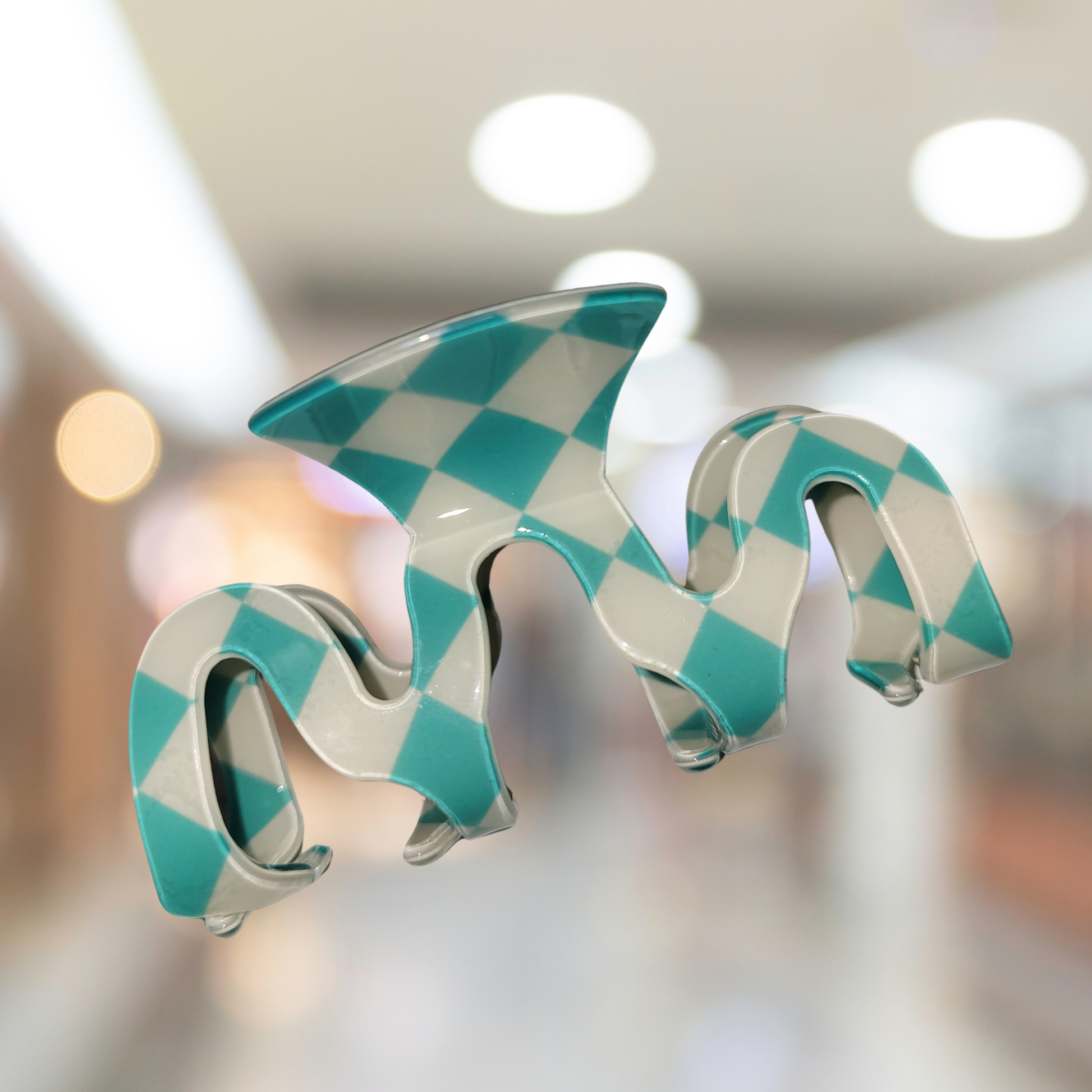 Checkered Curly Claw Clips - SV Boutique & Co.