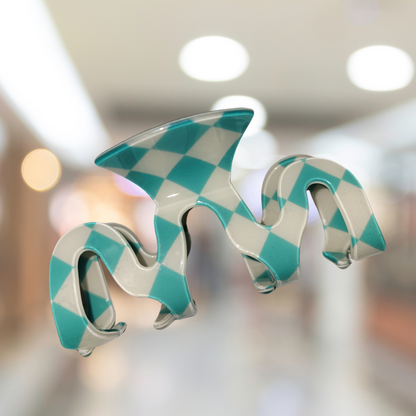 Checkered Curly Claw Clips - SV Boutique & Co.