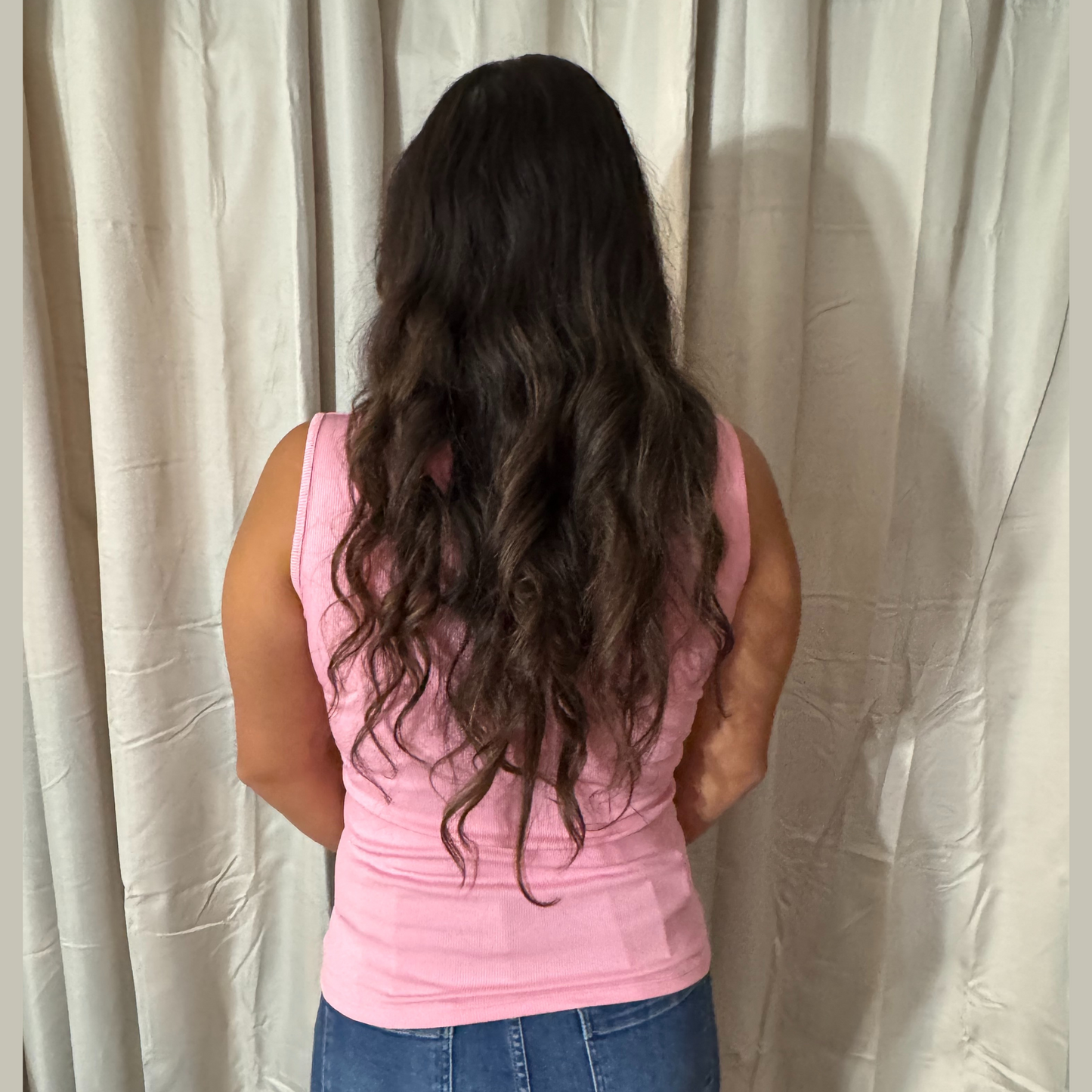 Pink Sleeveless Ribbed Turtleneck