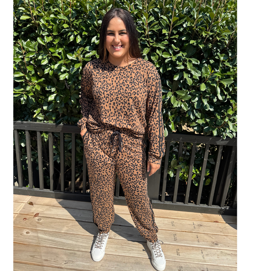 Leopard Luxe Knit Jogger Set from White Birch