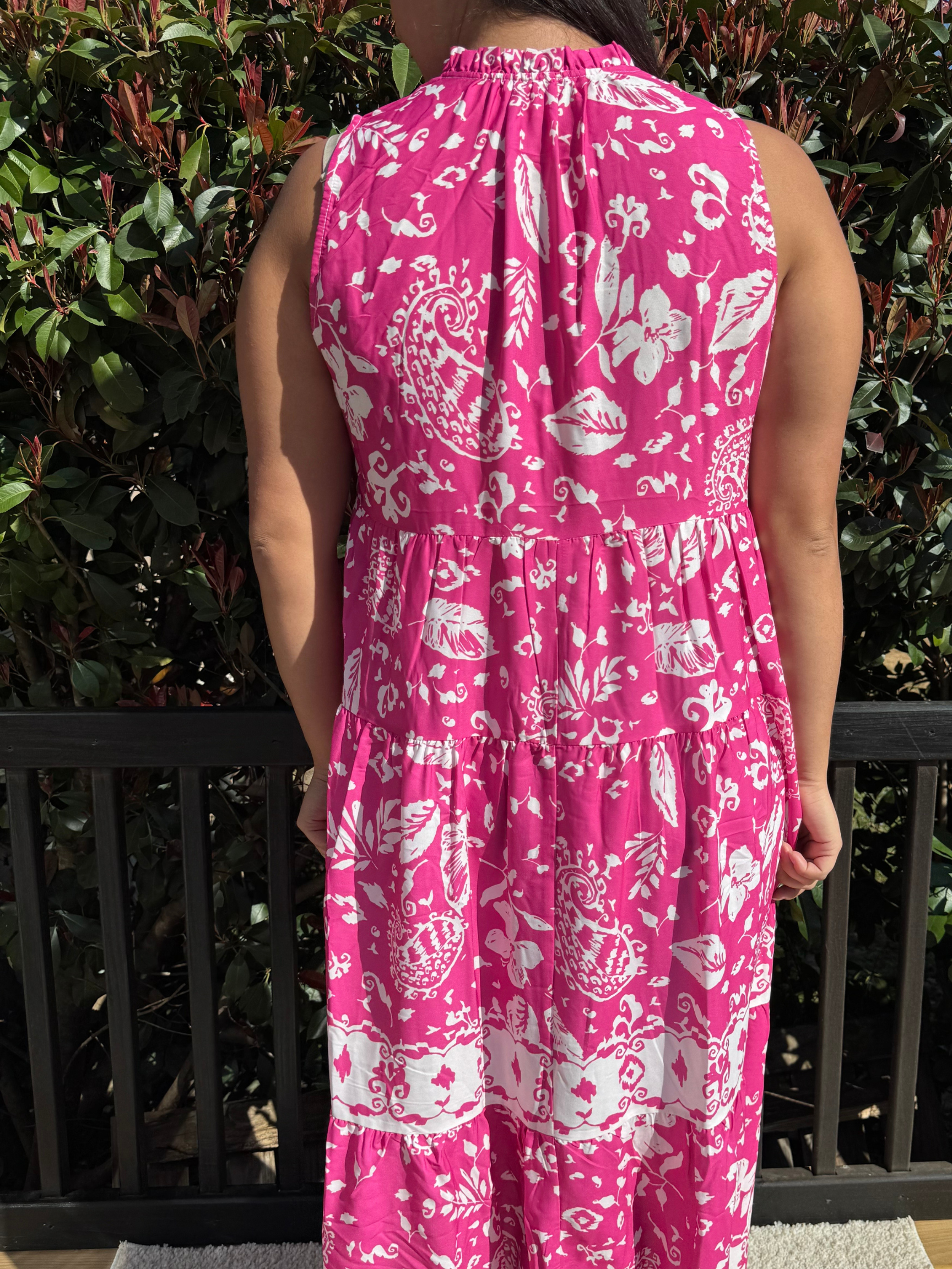Boho Blossom Sleeveless Tassel Midi Dress - SV Boutique & Co.