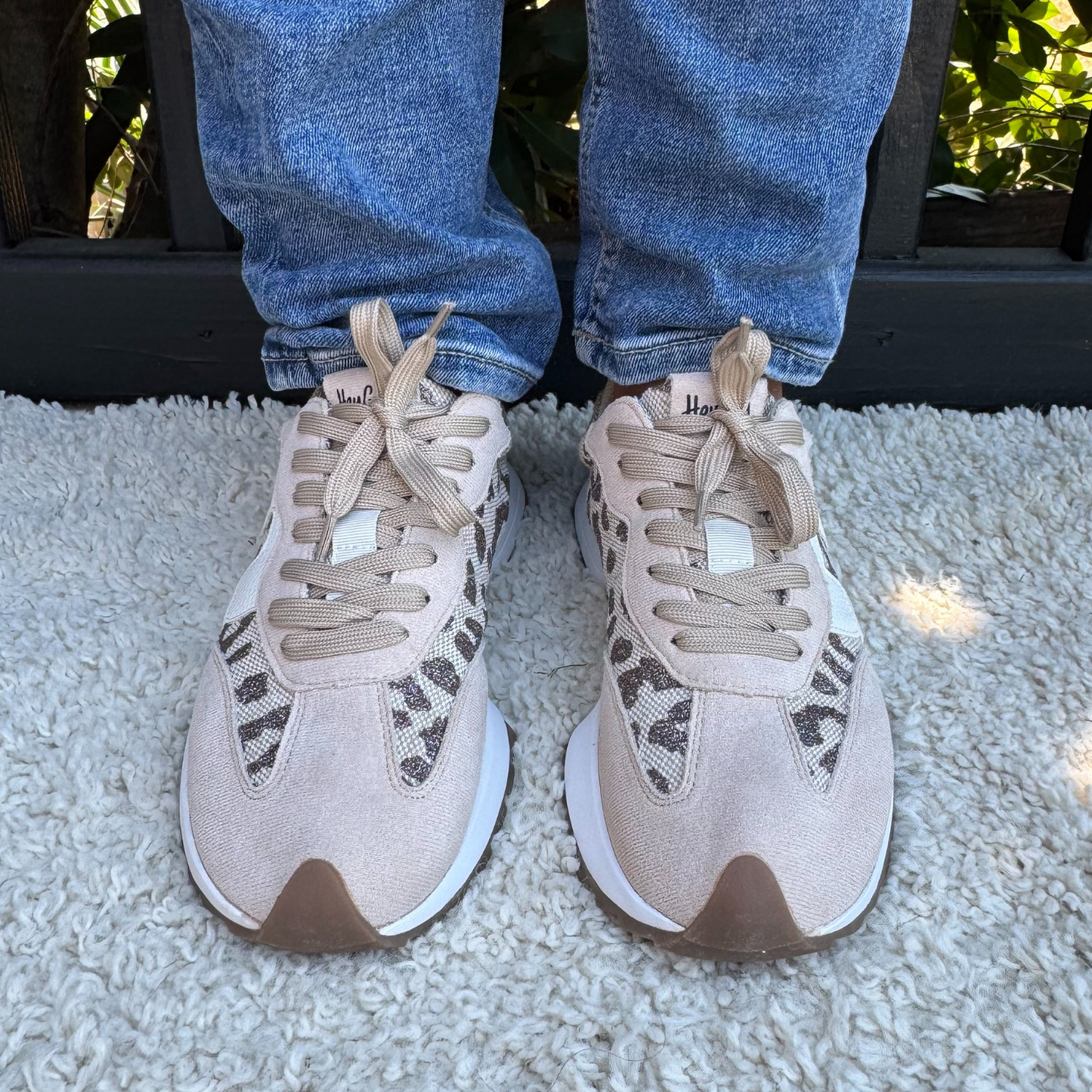 Corkys No Prob Tan Sparkle Leopard Sneaker